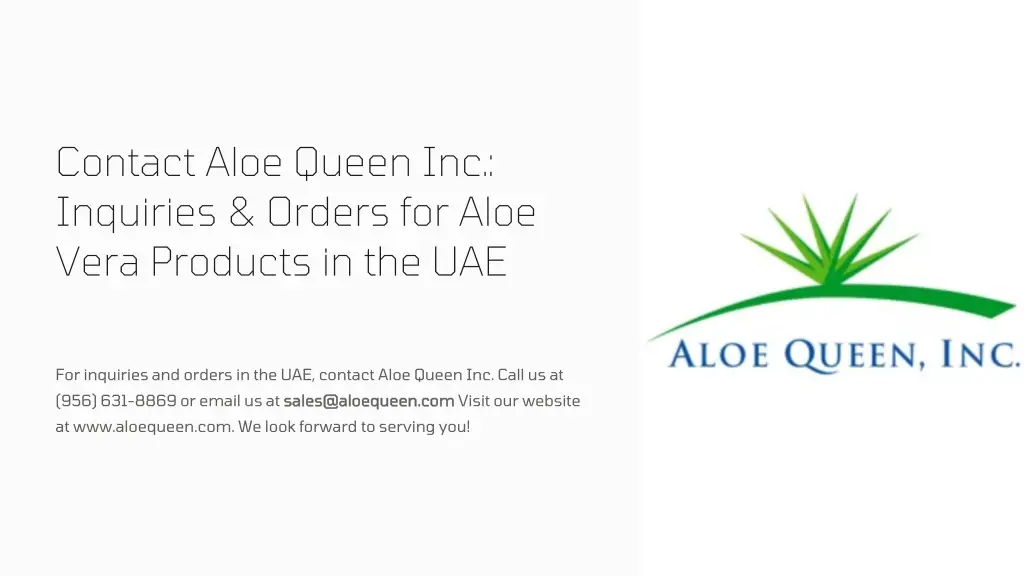 contact aloe queen inc inquiries orders for aloe