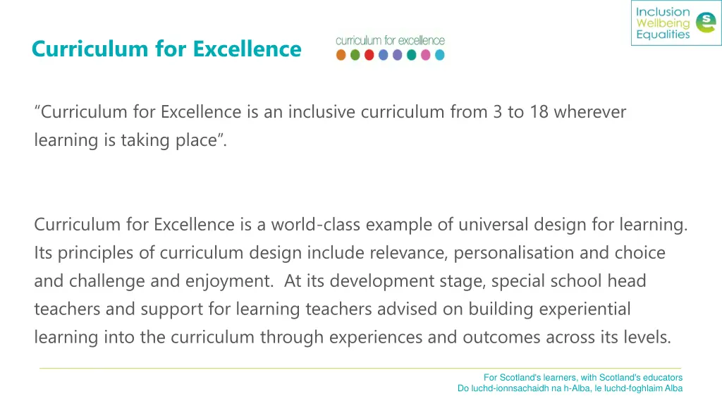 curriculum for excellence