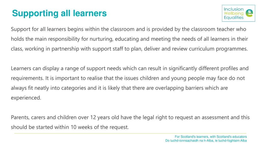 supporting all learners