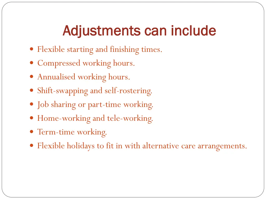 adjustments can include adjustments can include