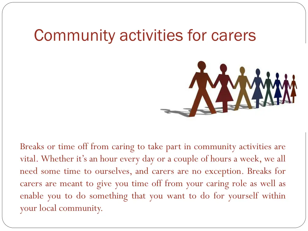 community activities for carers
