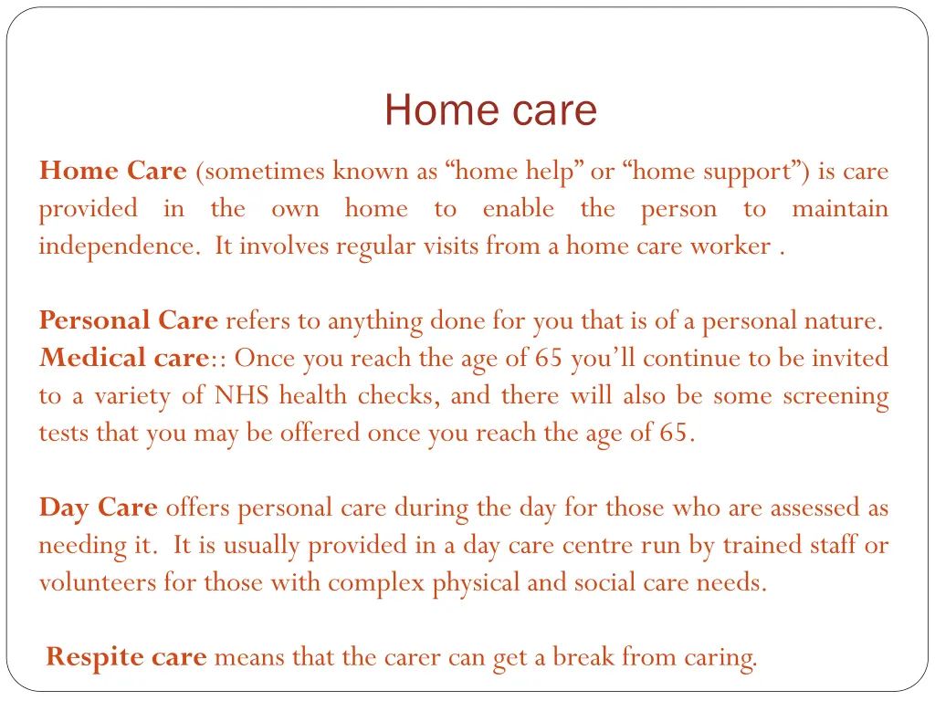 home care