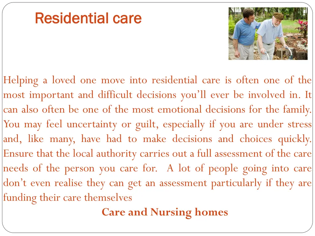 residential care residential care