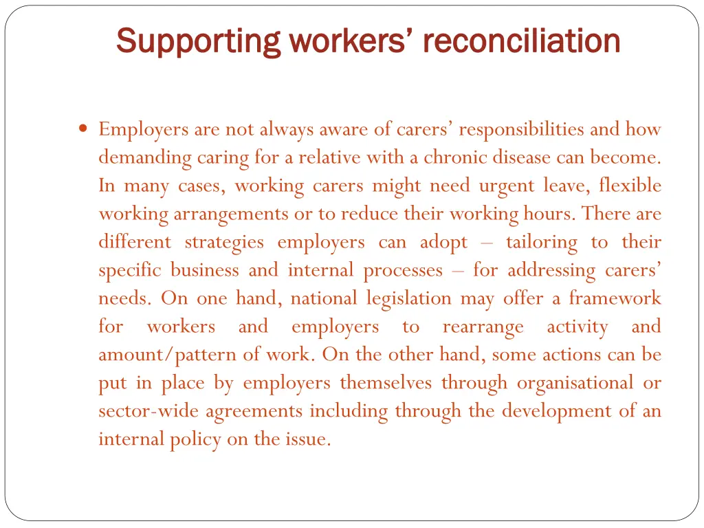 supporting workers reconciliation supporting