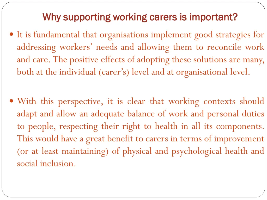 why supporting working why supporting working