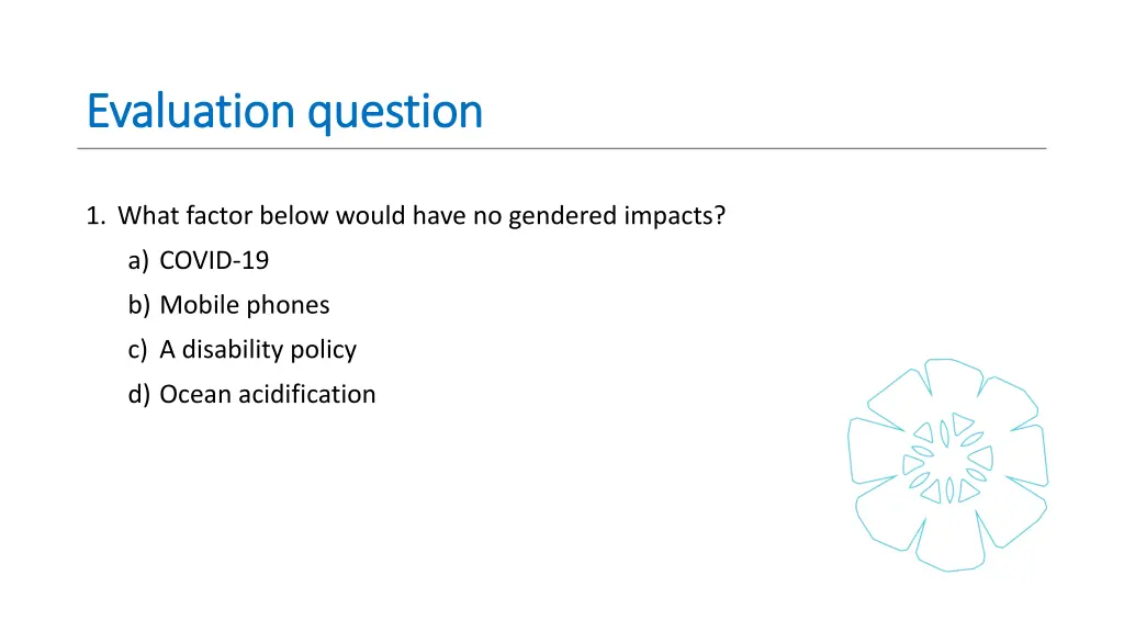 evaluation question evaluation question