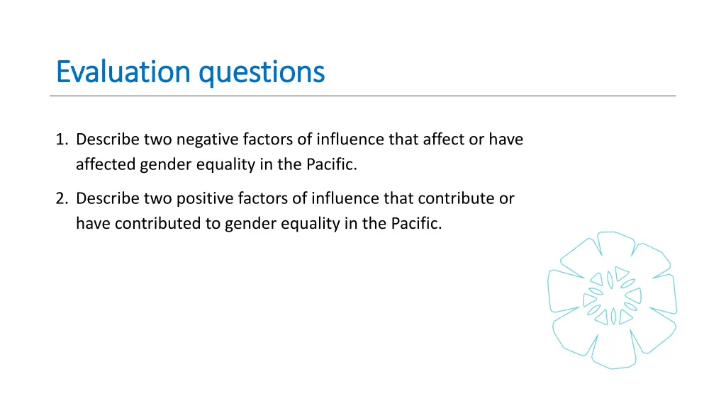 evaluation questions evaluation questions
