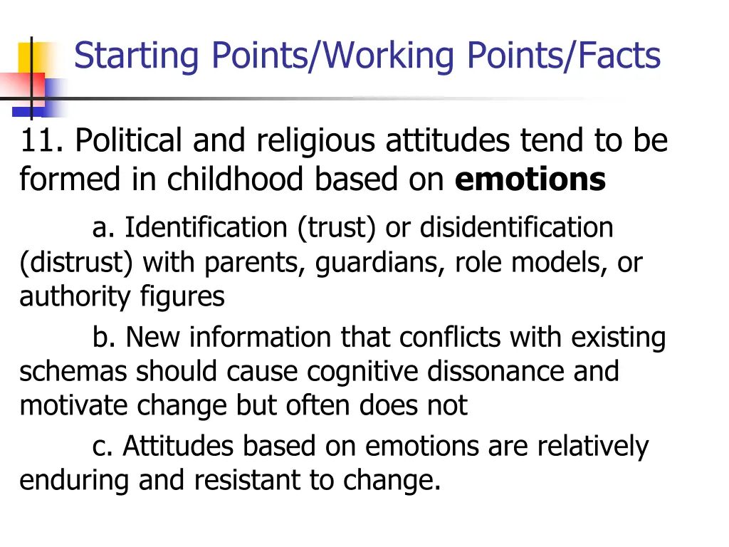 starting points working points facts 2