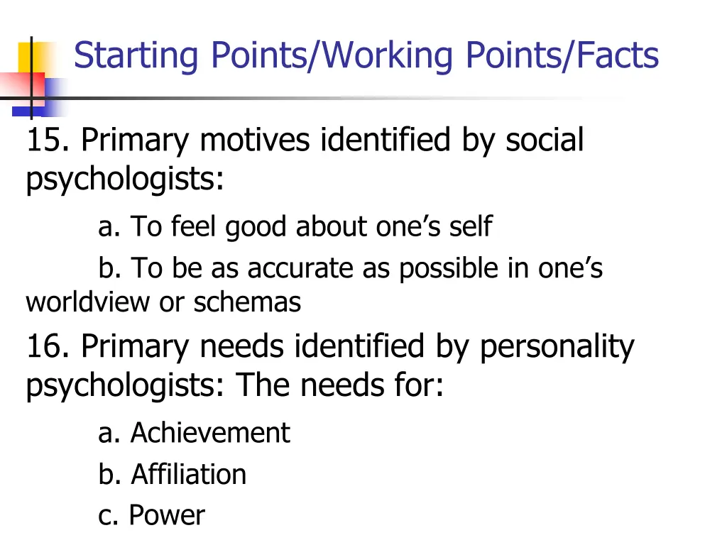 starting points working points facts 4