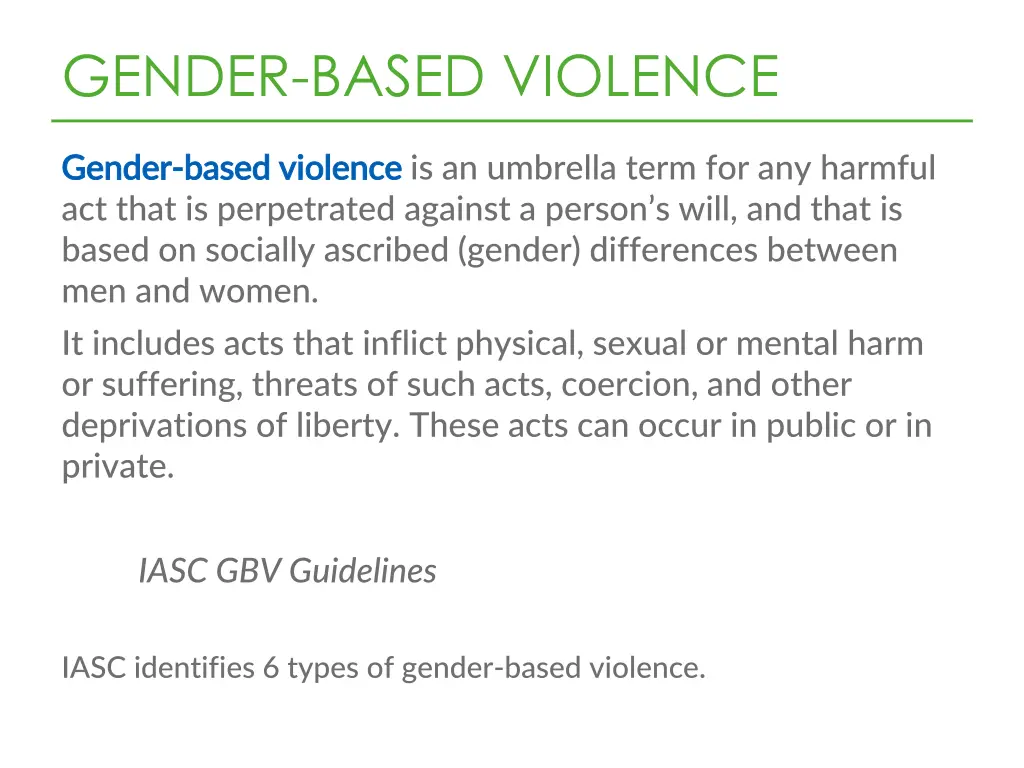 gender based violence