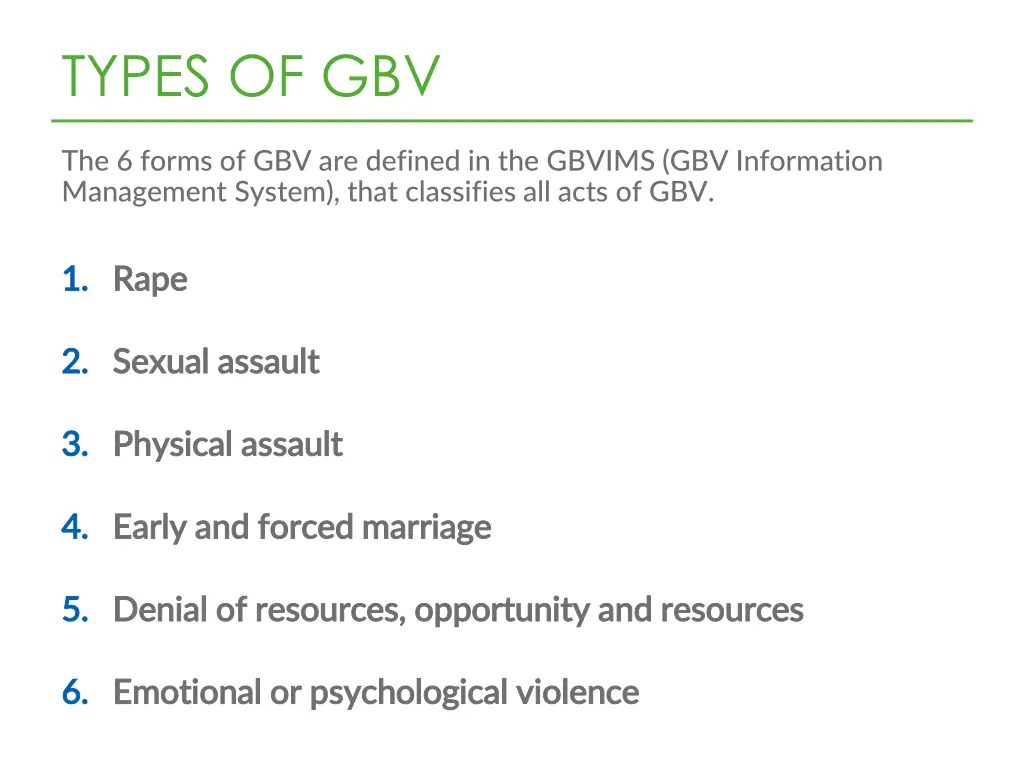 types of gbv