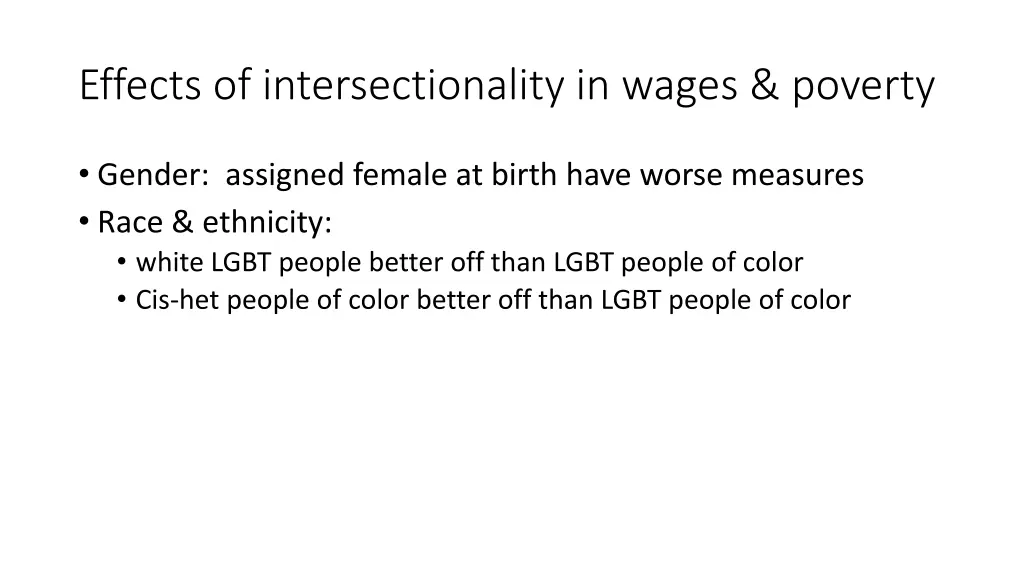 effects of intersectionality in wages poverty