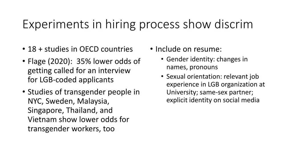experiments in hiring process show discrim