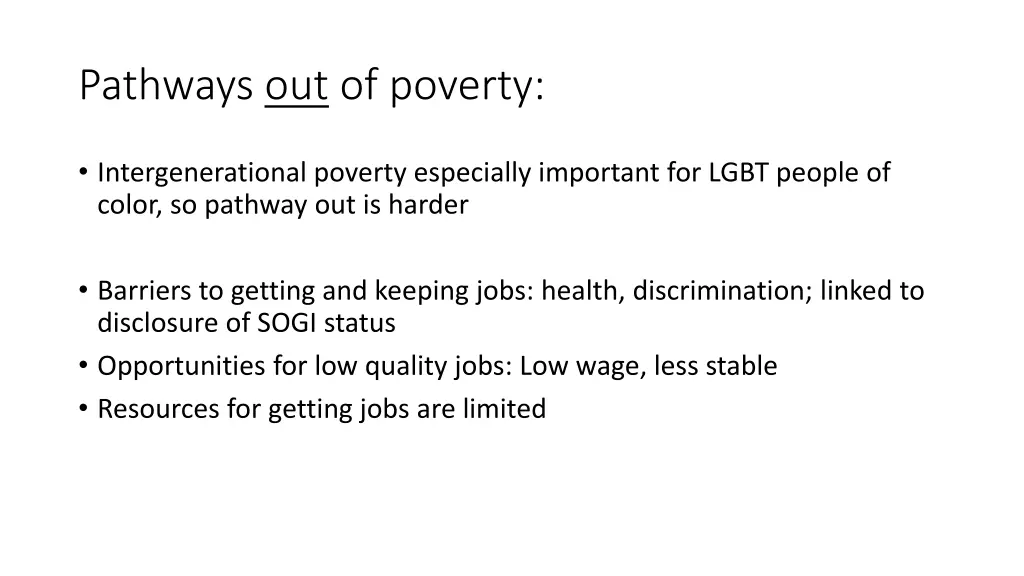 pathways out of poverty