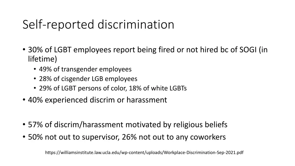 self reported discrimination