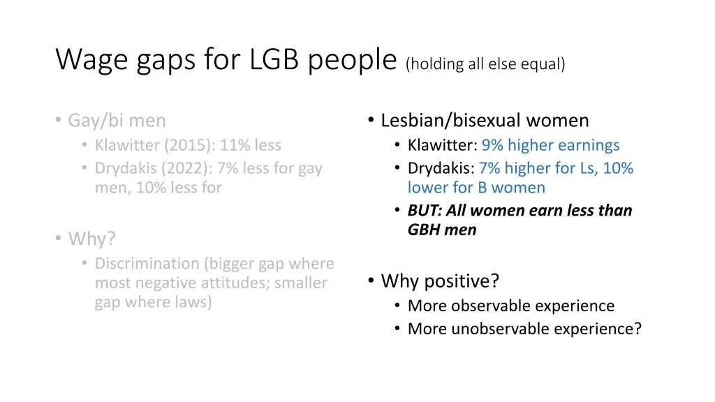 wage gaps for lgb people holding all else equal 1