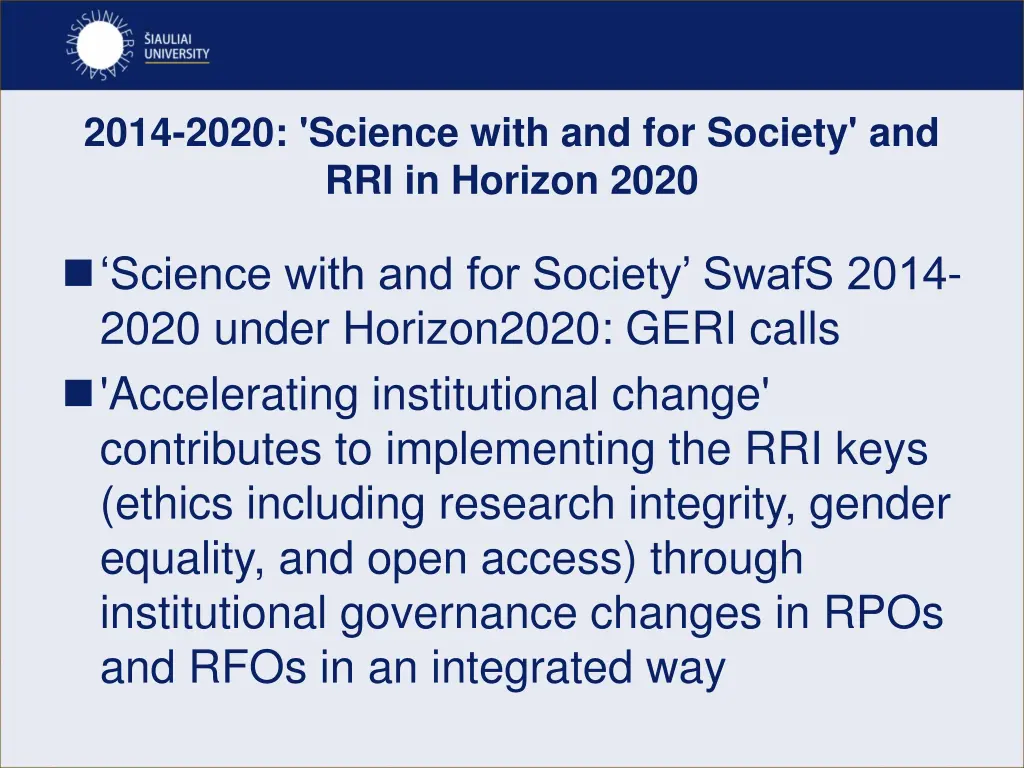 2014 2020 science with and for society