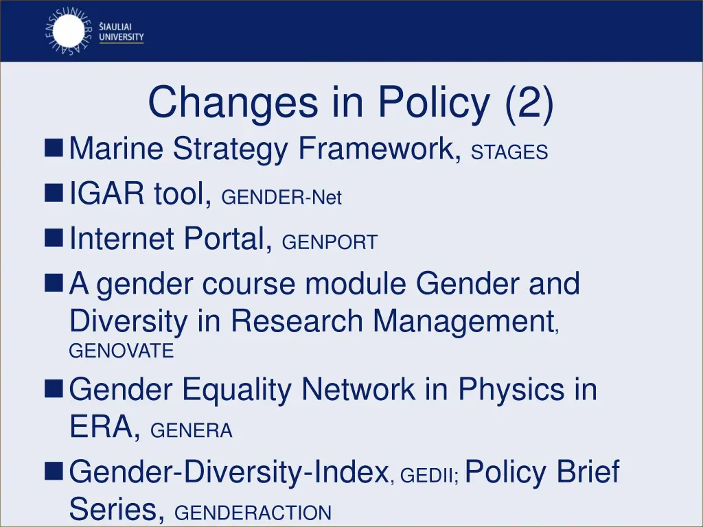 changes in policy 2 marine strategy framework