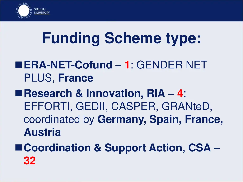 funding scheme type