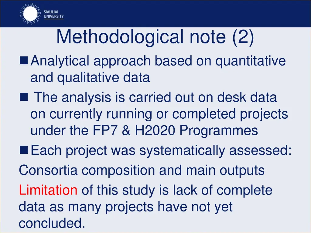 methodological note 2 analytical approach based