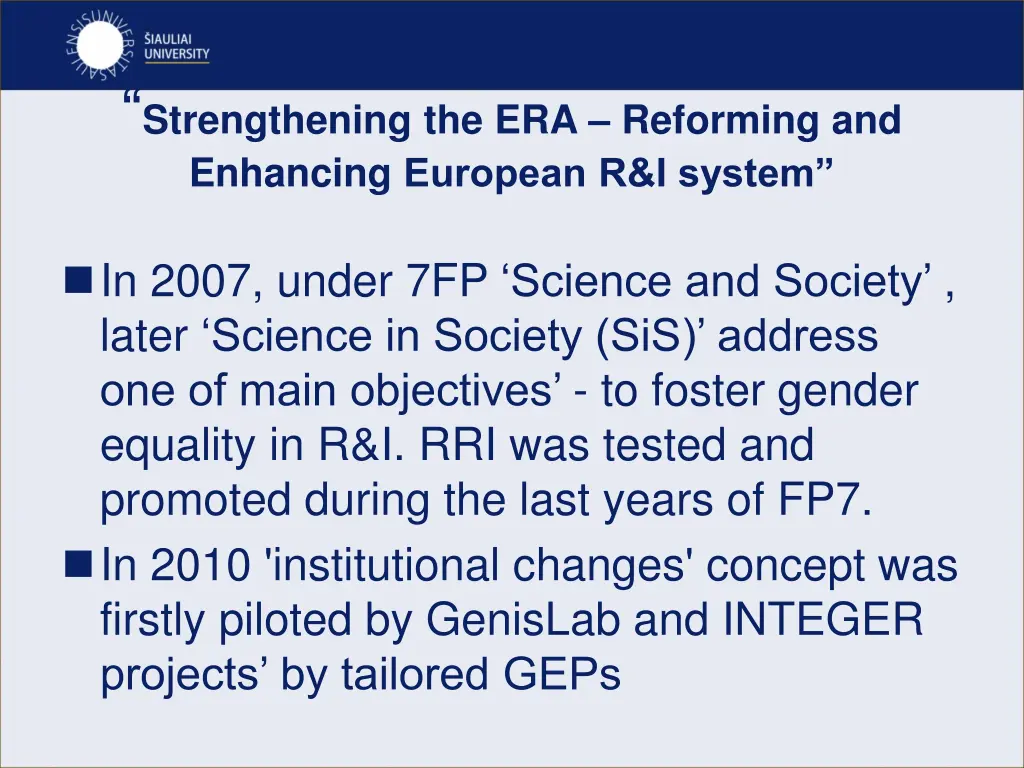 strengthening the era reforming and enhancing