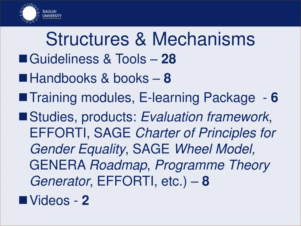 structures mechanisms guideliness tools