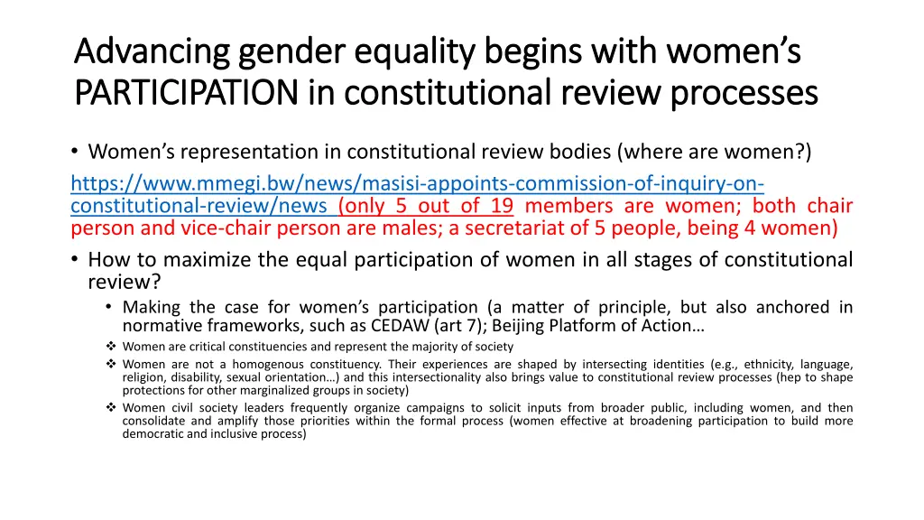 advancing gender equality begins with women