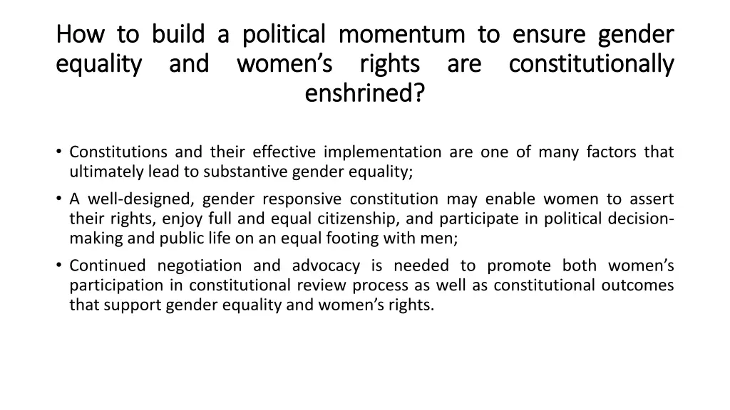 how how to to build equality equality and