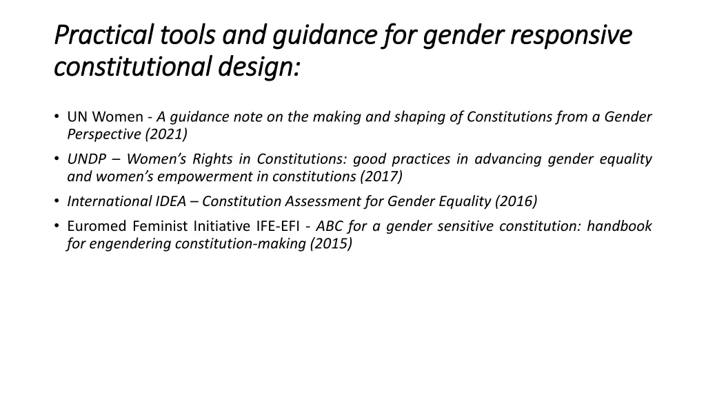 practical tools and guidance for gender