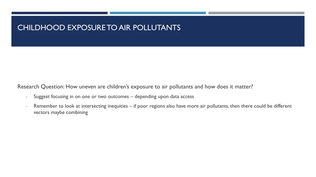 childhood exposure to air pollutants