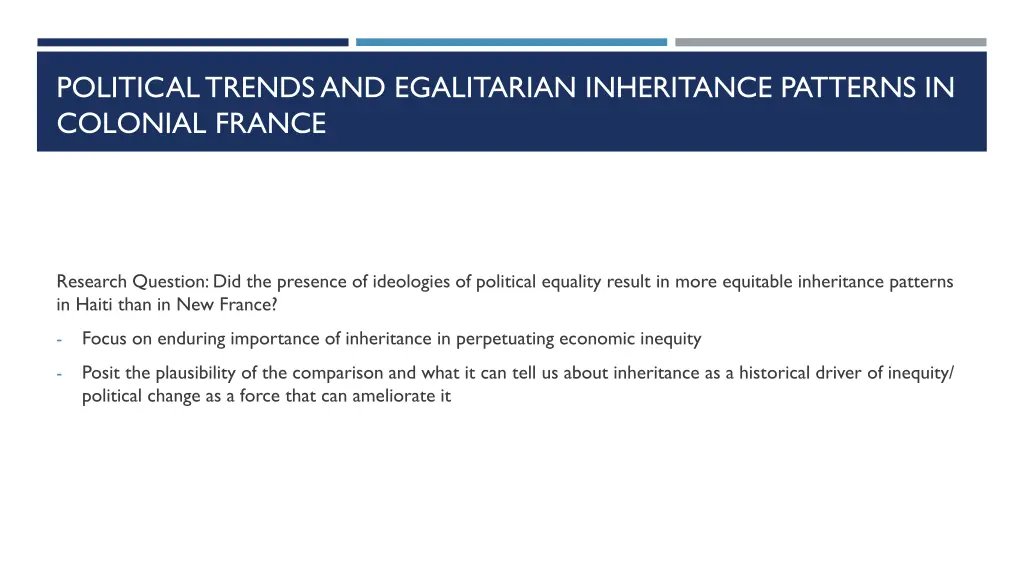 political trends and egalitarian inheritance