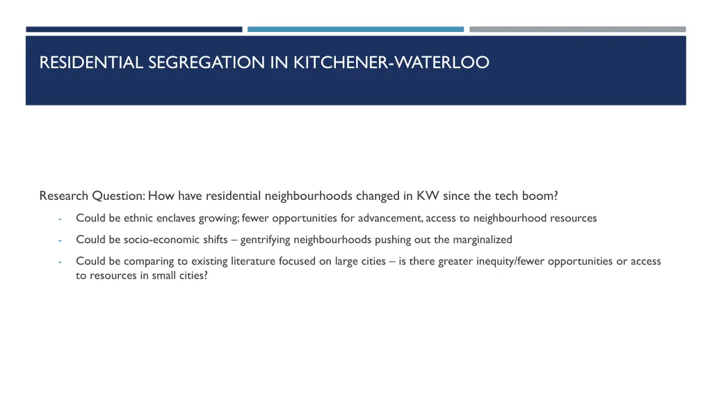 residential segregation in kitchener waterloo