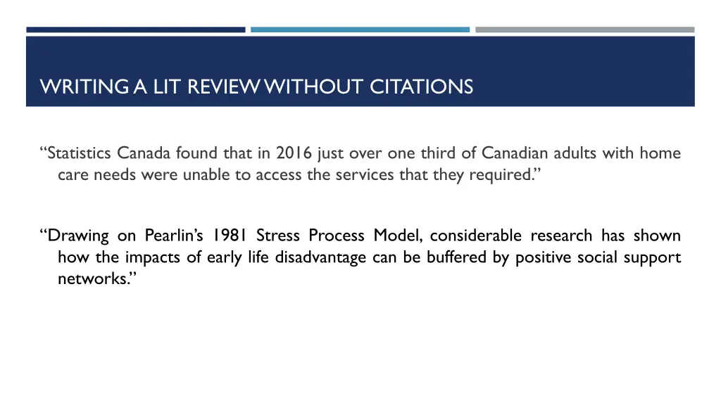 writing a lit review without citations
