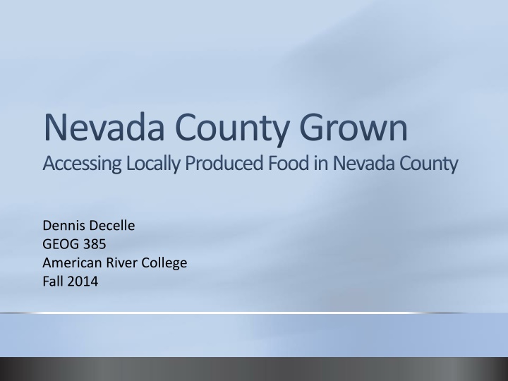 nevada county grown accessing locally produced
