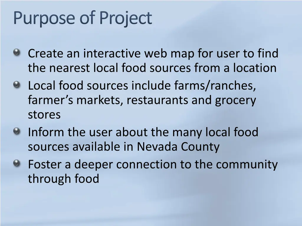 purpose of project