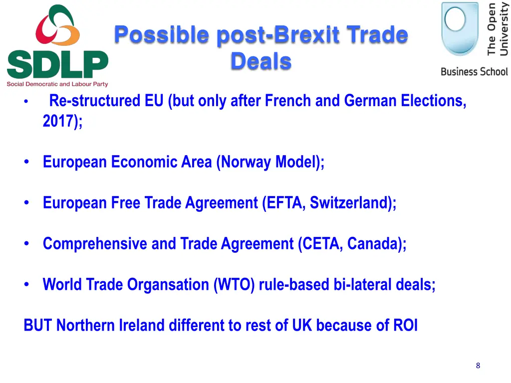 possible post brexit trade deals