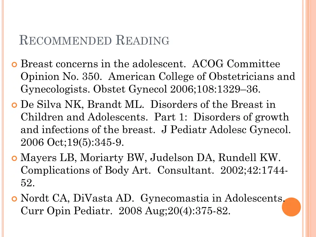 r ecommended r eading
