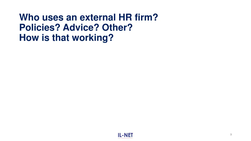 who uses an external hr firm policies advice