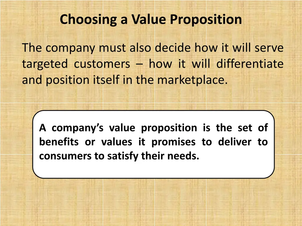 choosing a value proposition