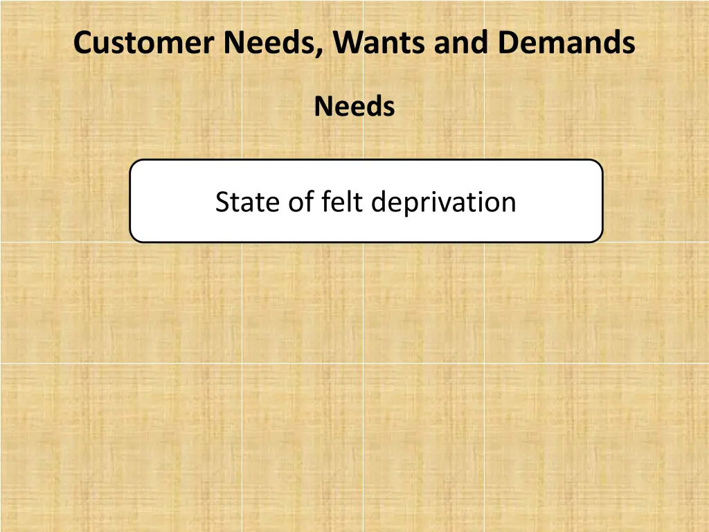 customer needs wants and demands