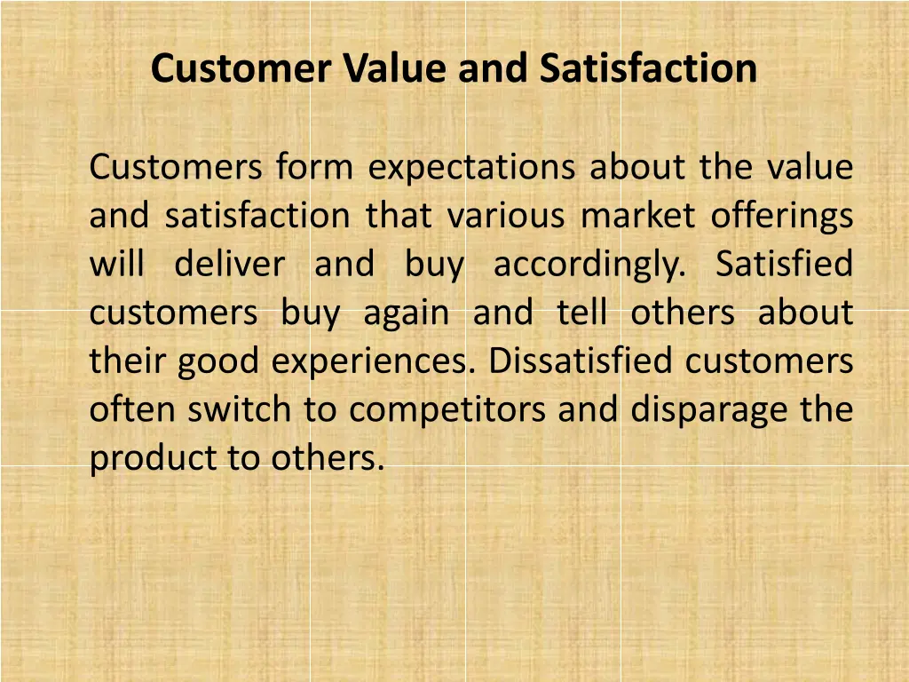 customer value and satisfaction