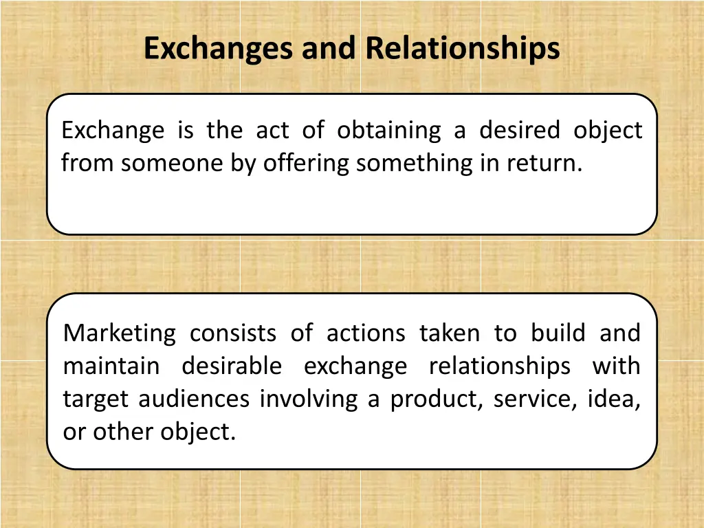 exchanges and relationships