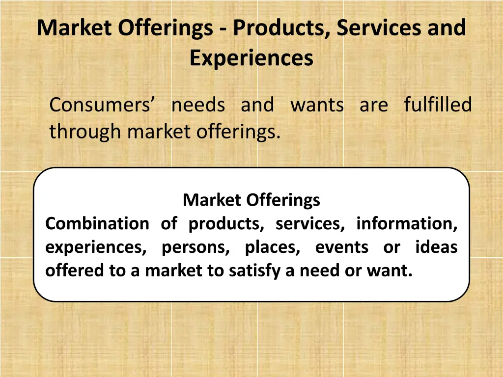 market offerings products services and experiences