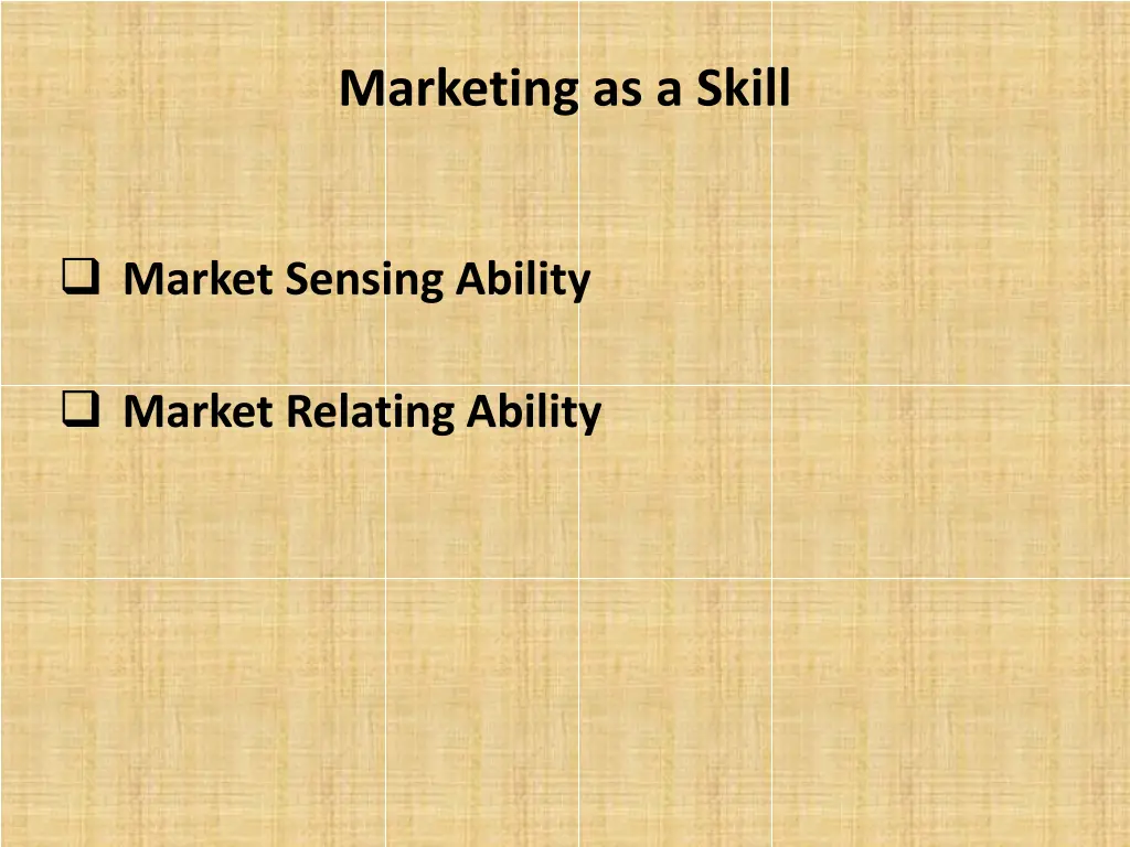 marketing as a skill