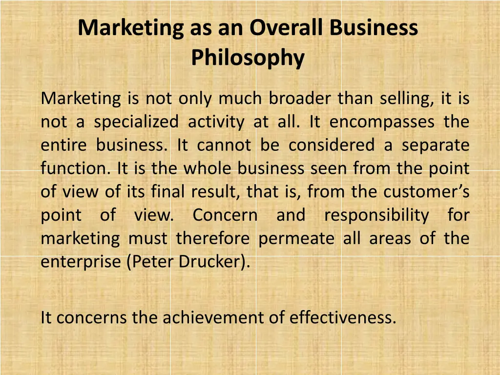 marketing as an overall business philosophy
