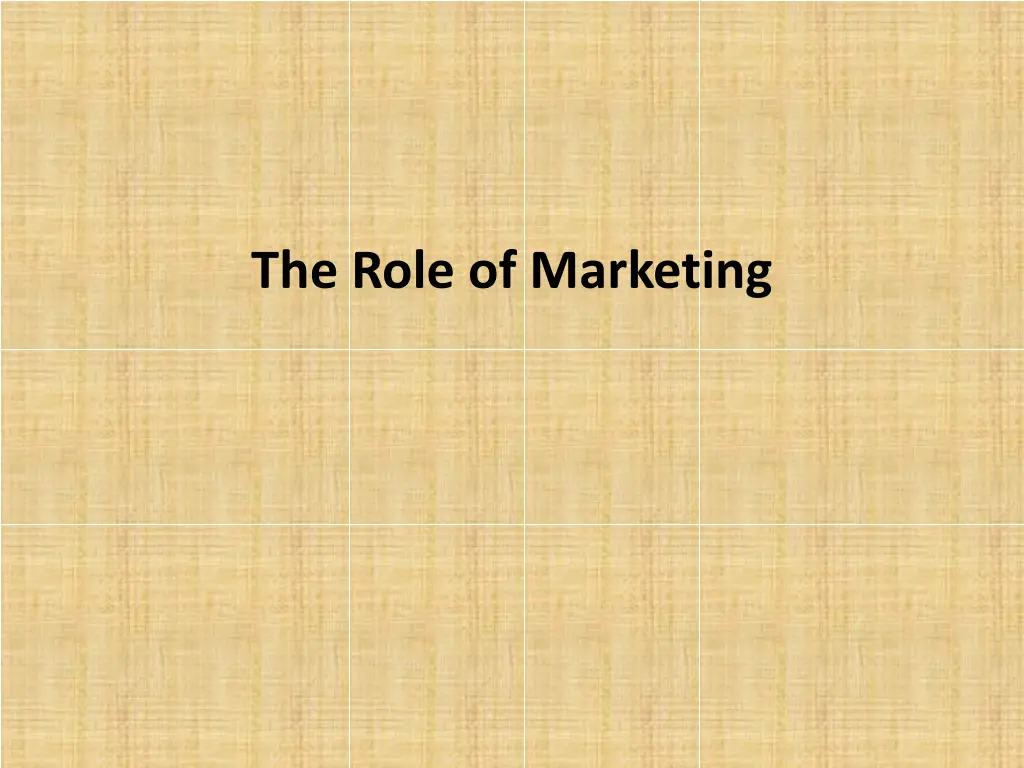 the role of marketing