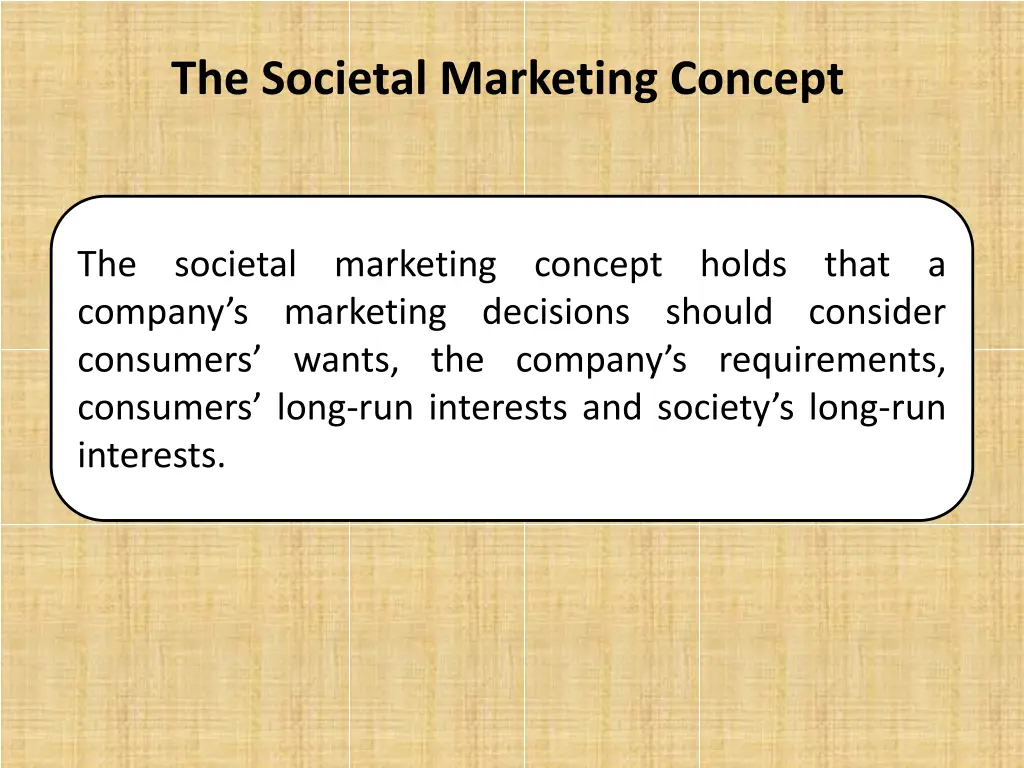 the societal marketing concept