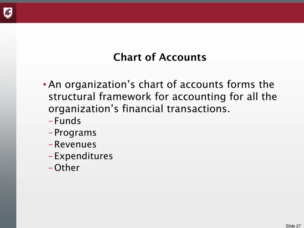 chart of accounts
