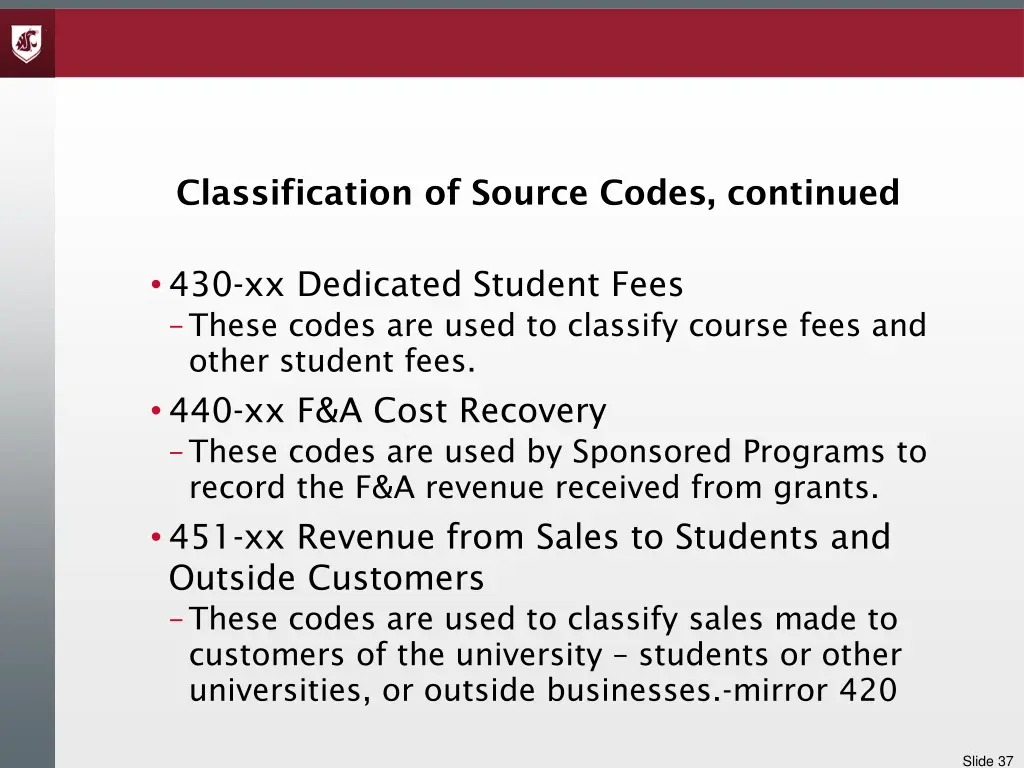 classification of source codes continued 1