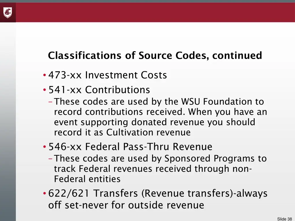 classifications of source codes continued